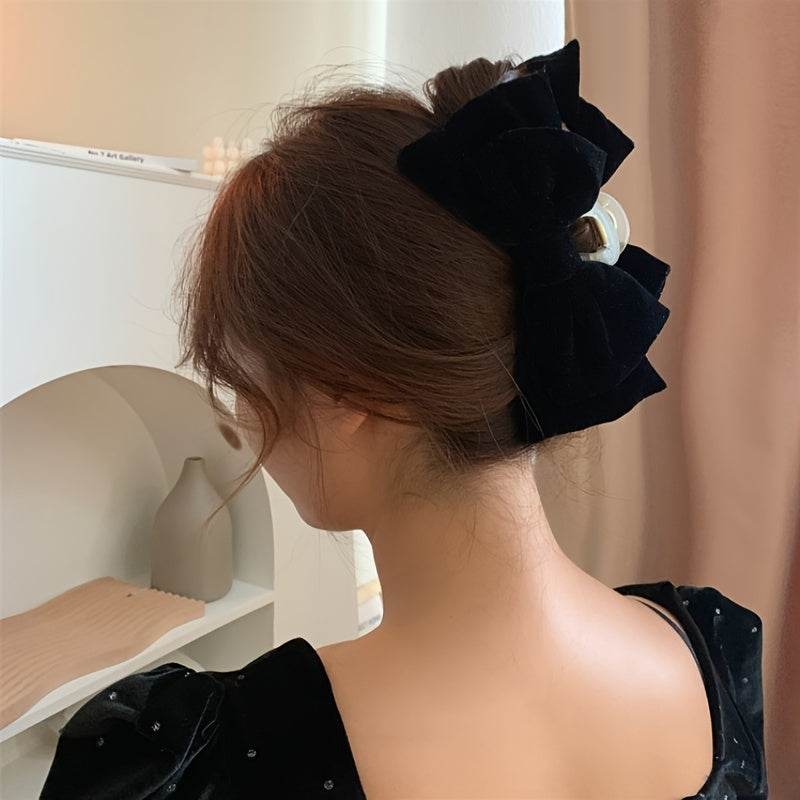Large Velvet Bow Hair Clip Women's Hair Accessories