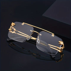 Tiger Rimless Sunglasses Aviator UV400 Sun Shades