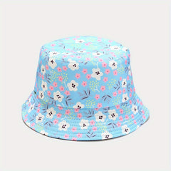 Floral Print Reversible Bucket Hat Lightweight Fisherman Cap