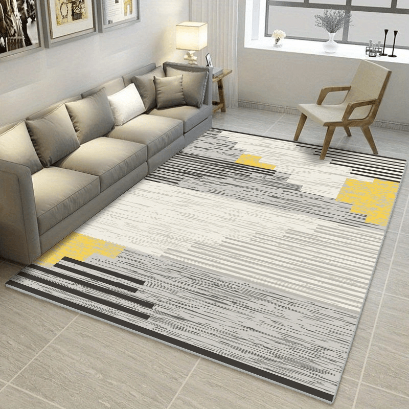 Polyester Nordic Style Carpet Light Minimalist Large Line Living Room Coffee Tab