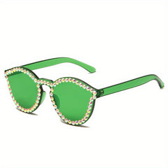 Y2K Candy Cat Eye Sunglasses Rhinestone Glasses UV400