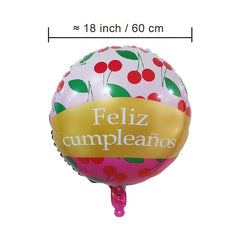 18" Spanish Happy Birthday Round Aluminum Balloon