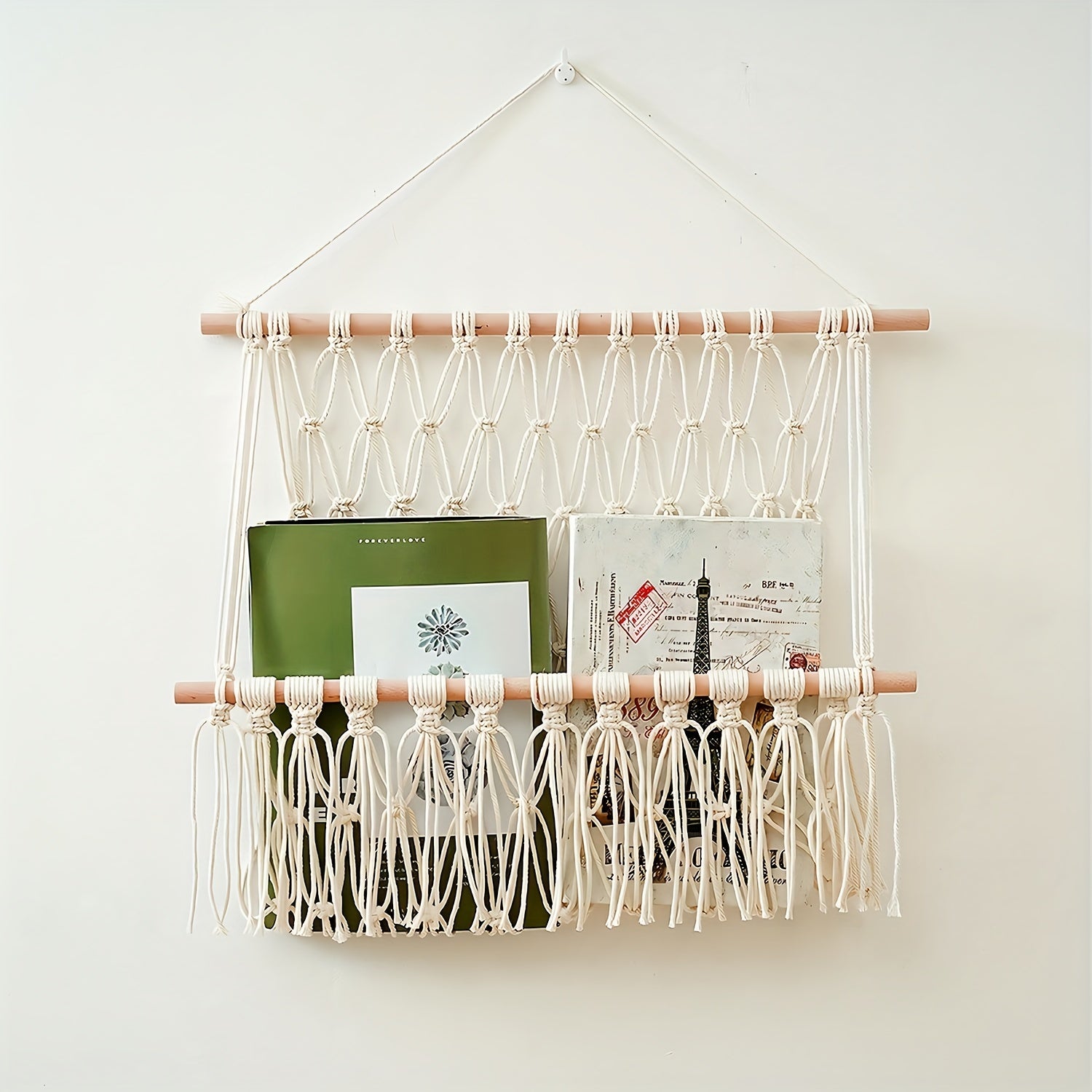 Macrame Woven Animal Hammock for Nursery & Playroom Organization