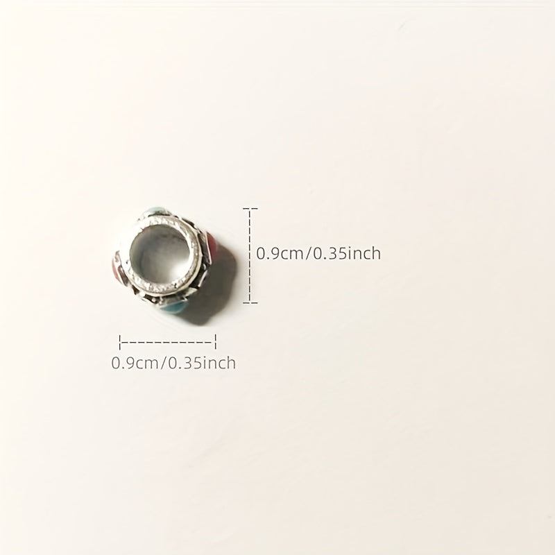 5pcs Metal Alloy Drip Oil Flat Beads Transfer Beads Large Hole Partition Beads