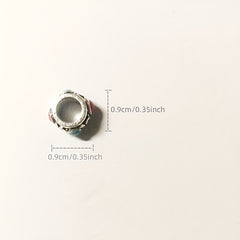 5pcs Metal Alloy Drip Oil Flat Beads Transfer Beads Large Hole Partition Beads
