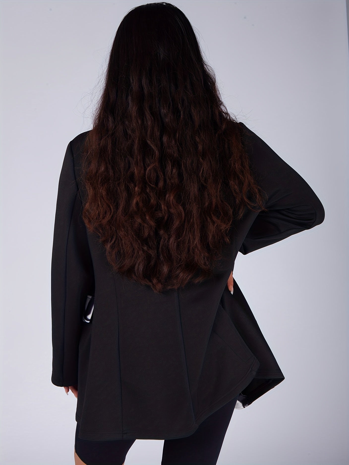  Colorblock Stripe Print Blazer