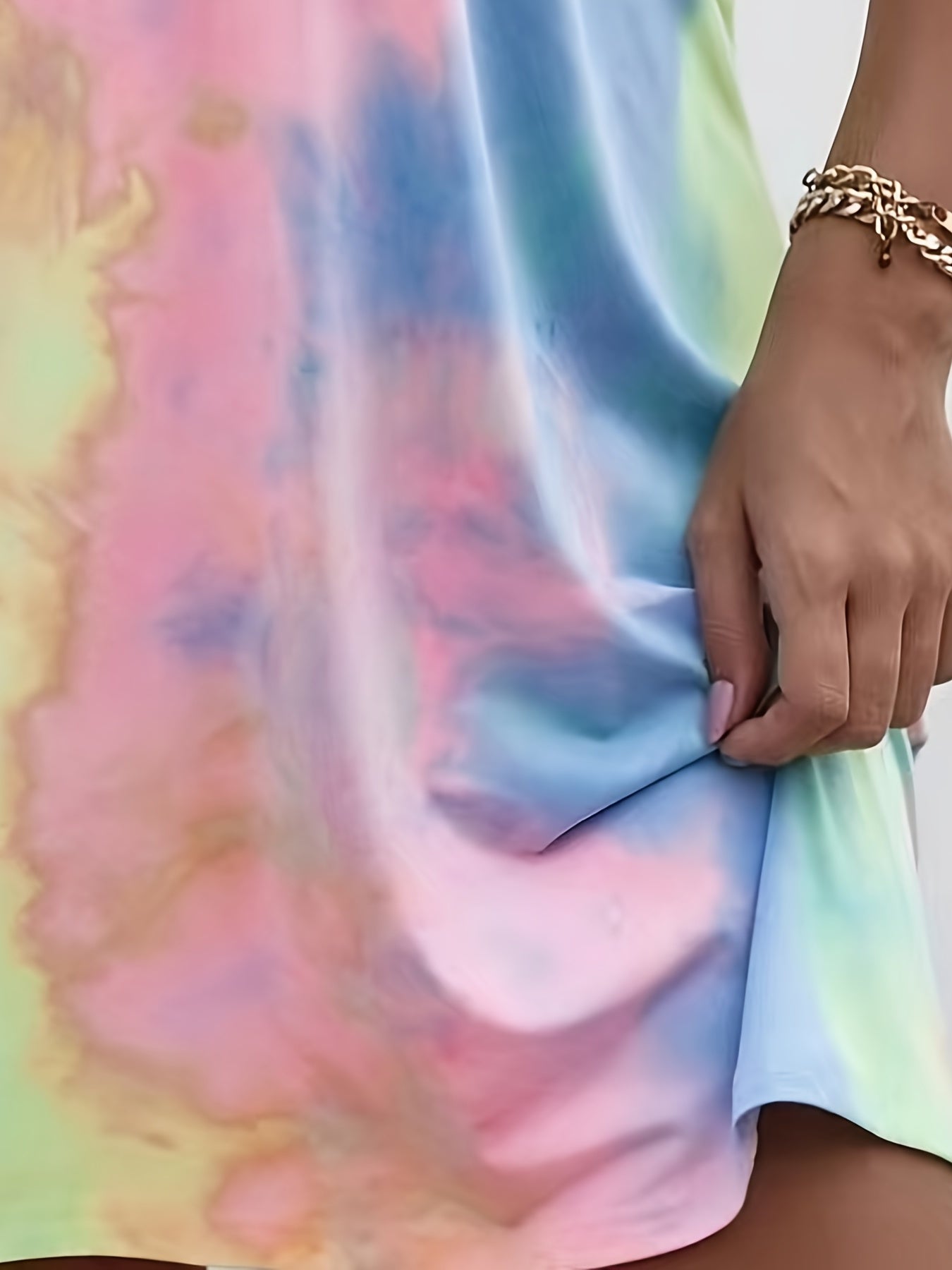  Tie Dye Criss Cross Back Cami Dress