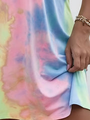  Tie Dye Criss Cross Back Cami Dress