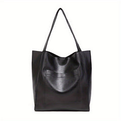Vintage Faux Leather Tote Bag Classic Style Large Handbag for Women