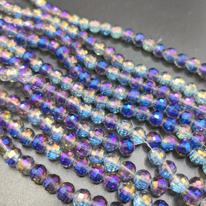 8mm Transparent Purple AB Round Glass Beads for Jewelry Making