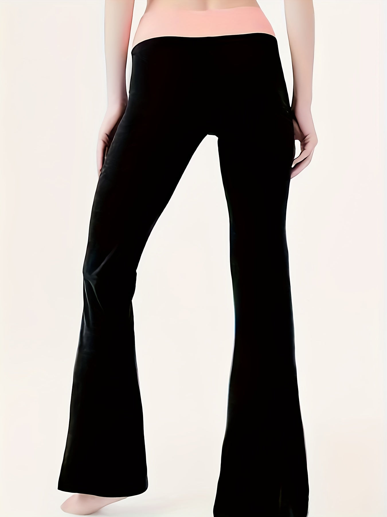  Colorblock High Rise Flared Leg Pants