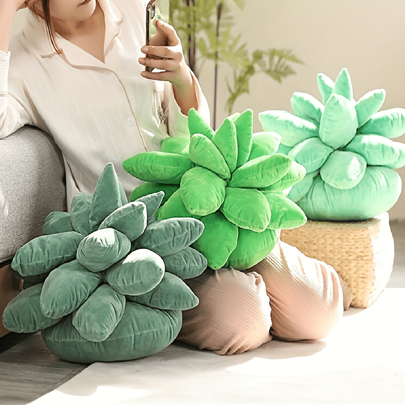 3D Simulation Succulents Cactus Pillow 18in Plush For Room Decor
