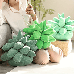 3D Simulation Succulents Cactus Pillow 18in Plush For Room Decor