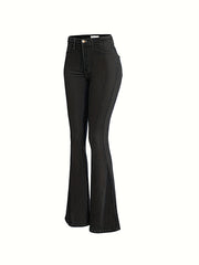 High Waist Flared Jeans Bell Bottom Wide Legs Denim Pants