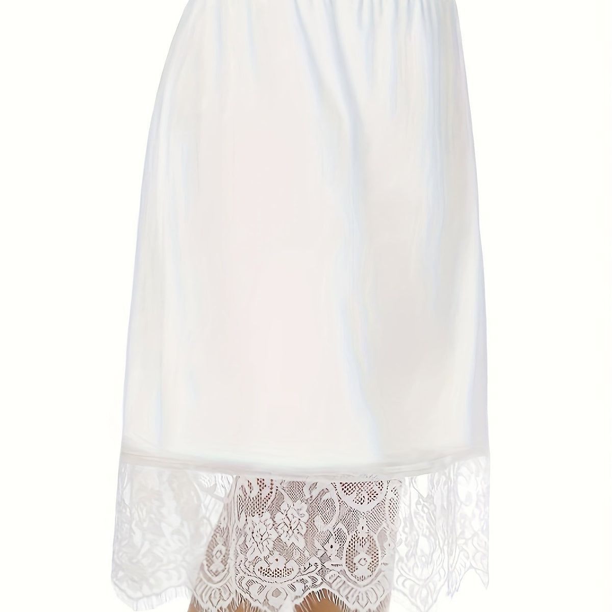Women's Lace Trim Solid Skirt Sexy Stretch Half Slips Petticoat