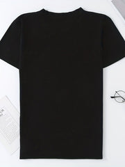 Letter Printed Crew Neck Casual Sports T-shirts