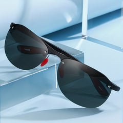 Half Frame Men's Polarized Aviator Sunglasses for Driving