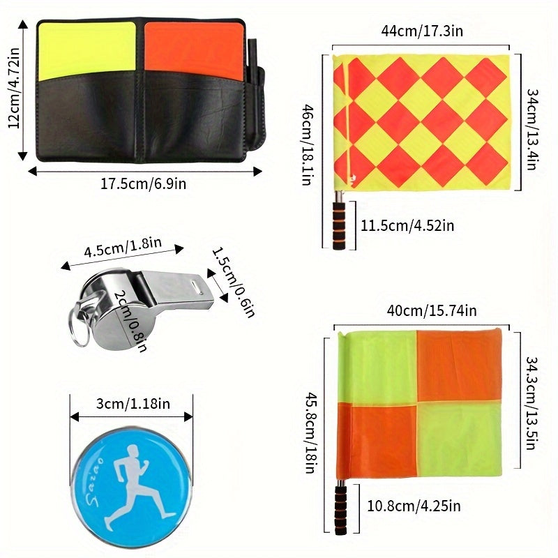 Football Referee Tool Bag w/ Red & Yellow Cards, Whistle - Edge Picker Included
