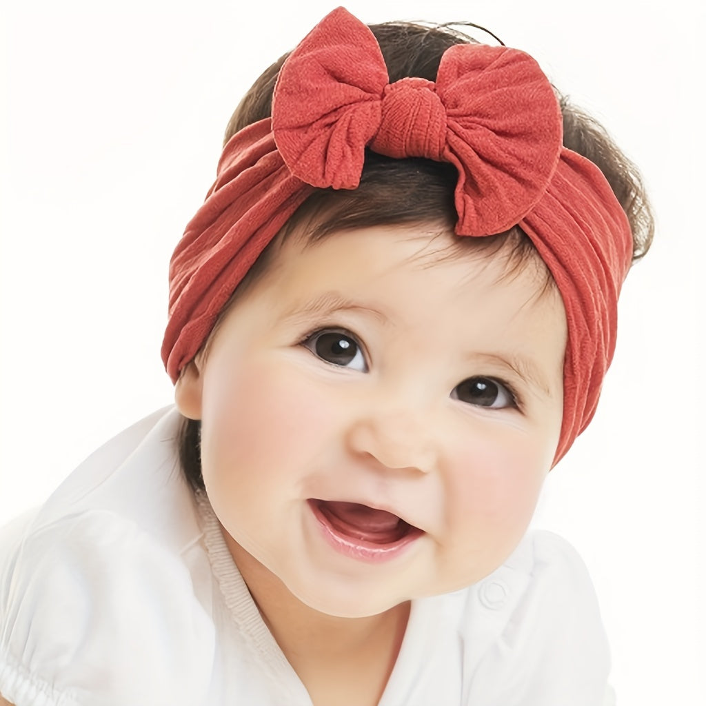 Bowknot Headband Solid Hair Accessory For Baby Girls