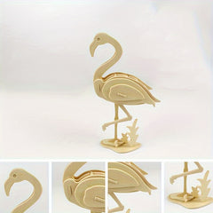 3D Animal Wooden Puzzle Educational Toy DIY Building Block Model