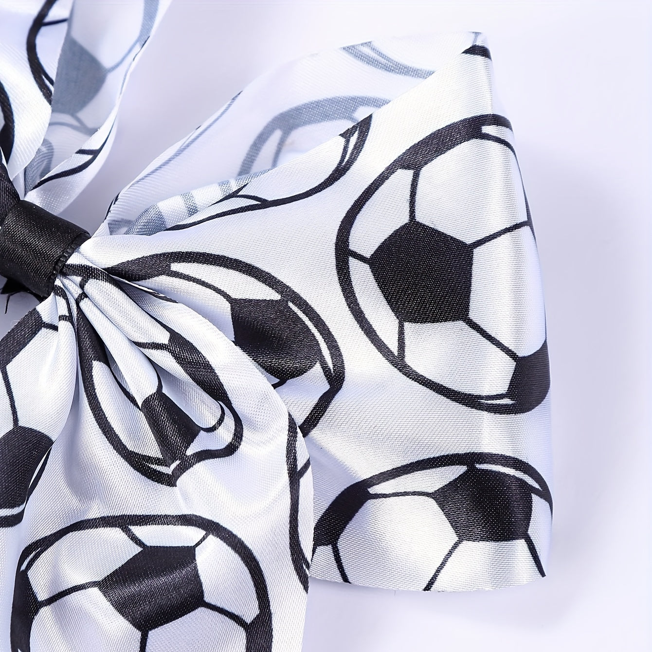 Soccer Print Bow Hair Tie Ponytail Hair Tie Hair Accessories