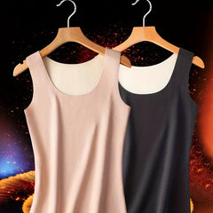 2pcs Thermal Underwear Warm Seamless Crew Neck Tank Top Women's Lingerie
