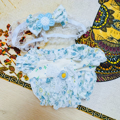 Doll Clothes Set Green Bow Tie Headwear Dress Collection Accessories