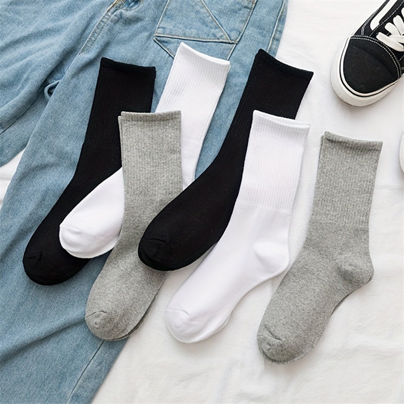 6 Pairs Breathable Mid Tube Women's Socks