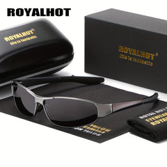 RoyalHot Men's Oval Metal Sunglasses Polarized for Driving Sports