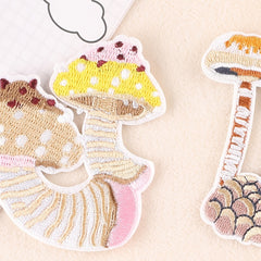 6pcs Mushroom Embroidery Patches Art Decor DIY Clothes Accessories