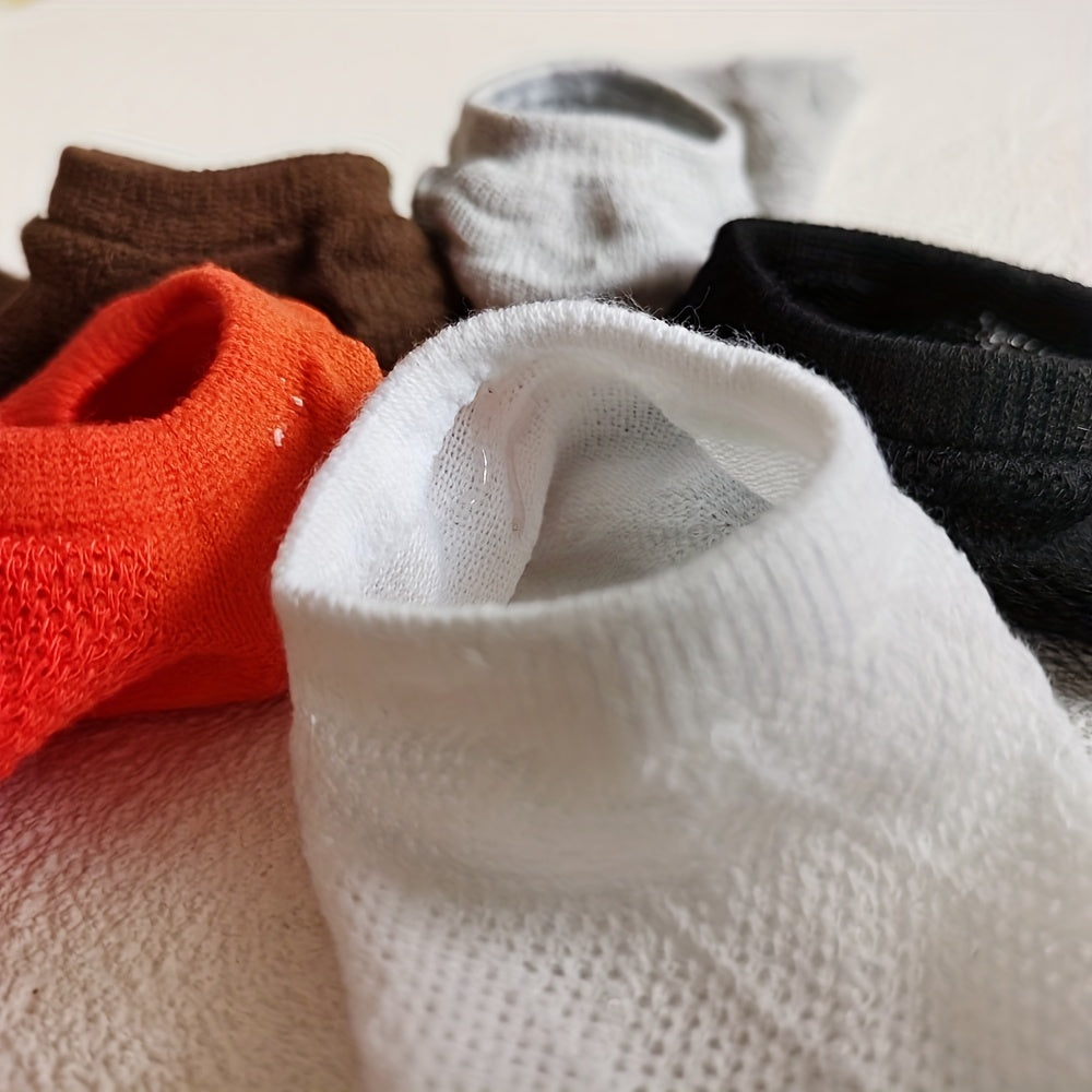 5 Pairs Argyle Textured Low Cut Ankle Socks Women's Stockings