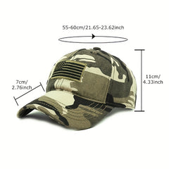 Camouflage Baseball Cap Flag Embroidery Dad Hat Adjustable Sun Hats