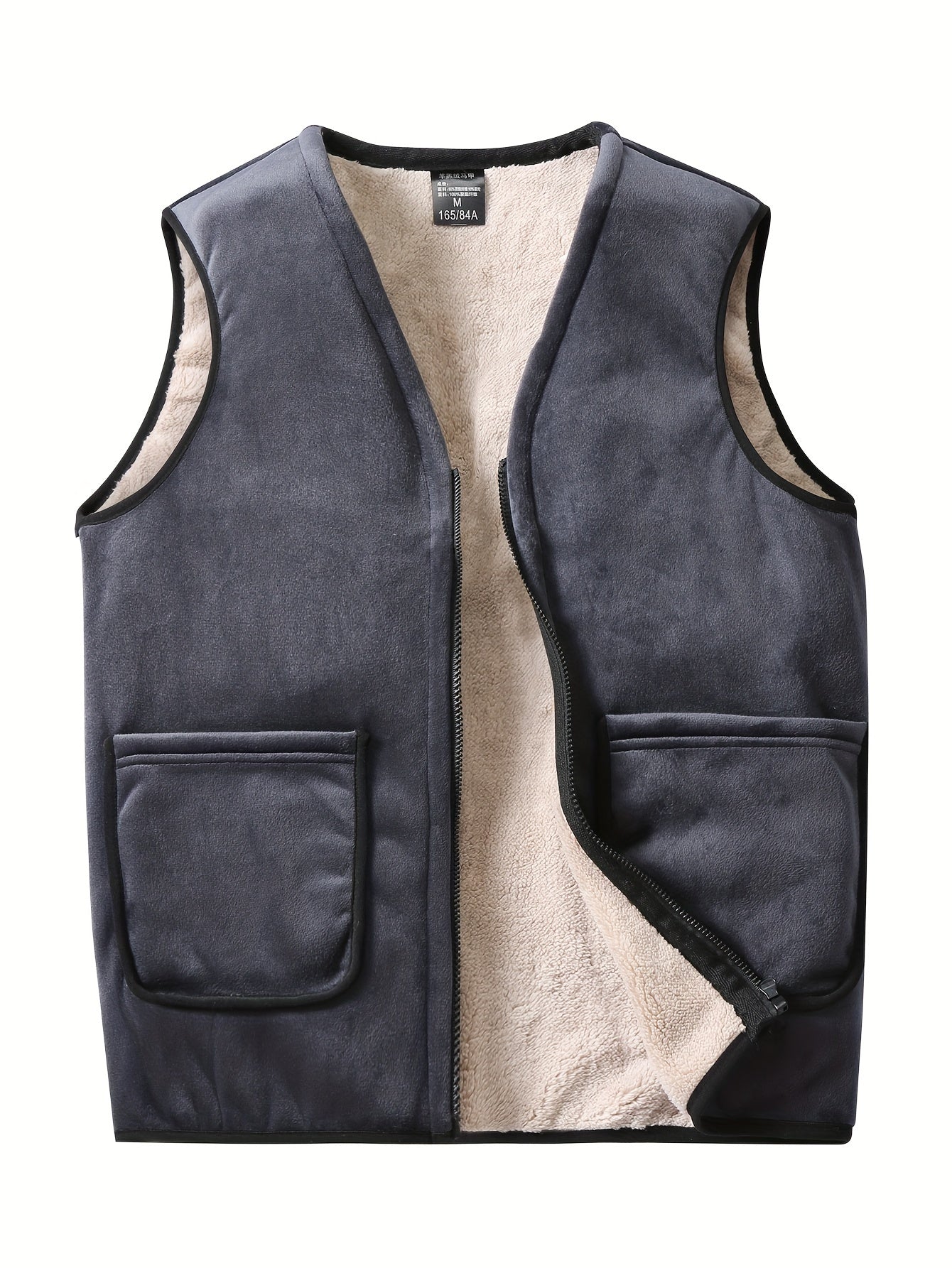 Men's Double-Sided Fleece Vest Thick Waistcoat