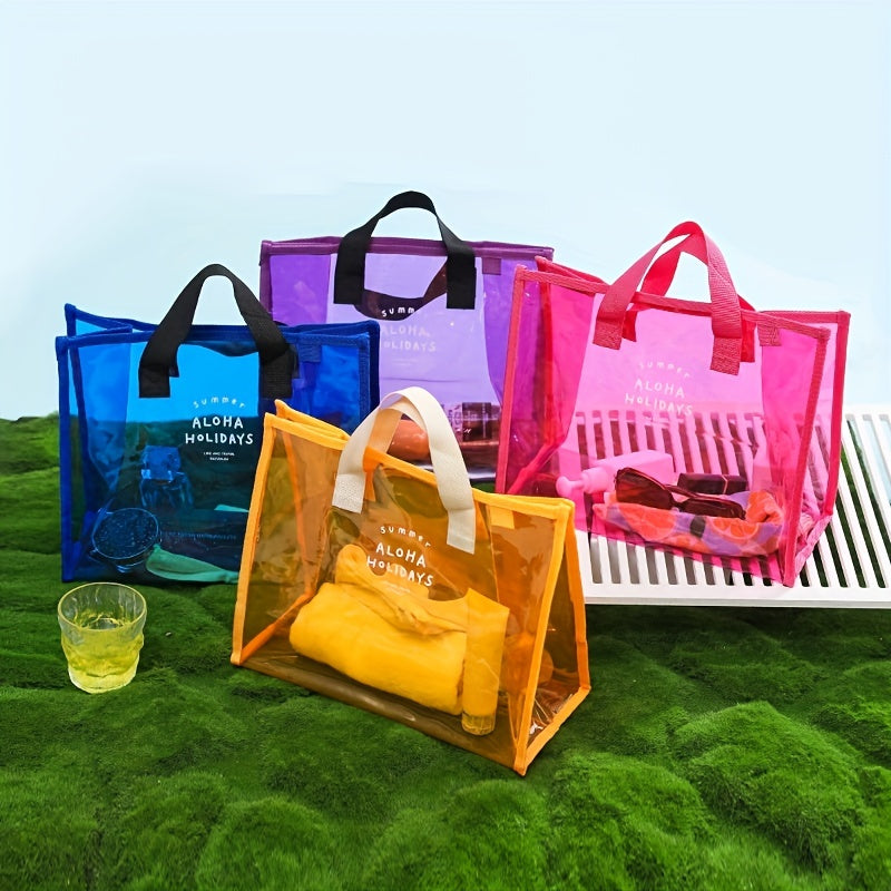 Transparent Tote Bag for Travel and Beach Storage