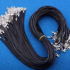 Braided Leather Cord Necklace Chain with Lobster Clasp for Jewelry Making