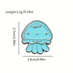 Y2K Marine Animal Brooch Set - Jellyfish and Pink Starfish Enamel Pins