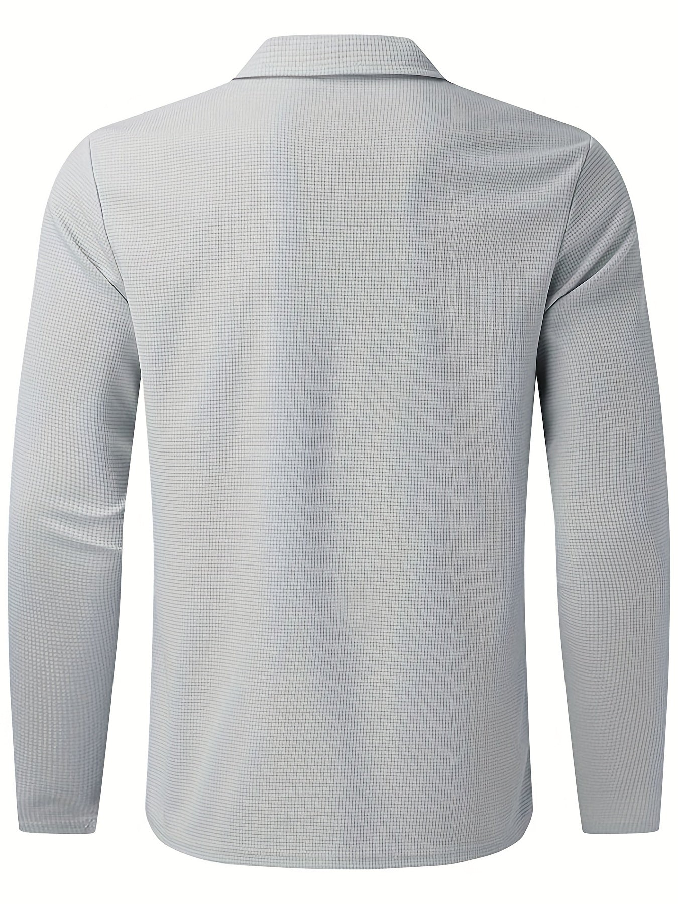 Waffle Pattern Sweatshirt Men's V Neck Pullover for Autumn Winter