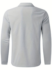 Waffle Pattern Sweatshirt Men's V Neck Pullover for Autumn Winter