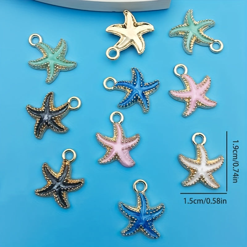 10pcs Zinc Alloy Starfish Pendants for DIY Jewelry Making