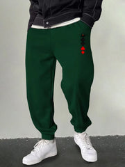 Men's Poker Card Symbol Print Joggers Breathable Sweatpants