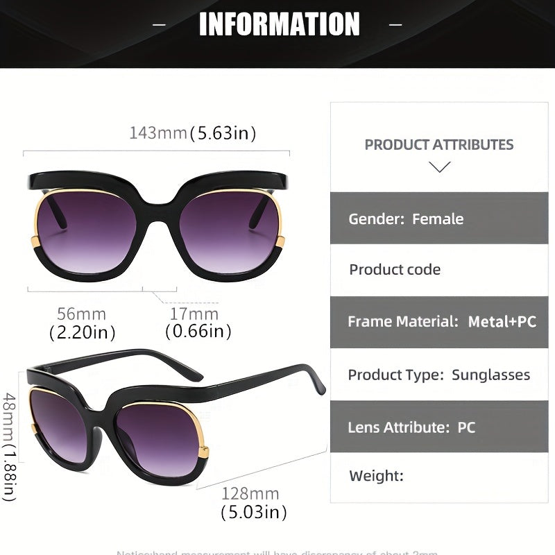 Oversized Cat Eye Sunglasses Gradient Lens UV Block Oval Frame Eyewear