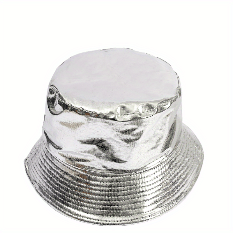 Sparkly Hip Hop Bucket Hat Solid Casual Travel Beach Hats Unisex Fisherman Cap