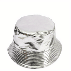 Sparkly Hip Hop Bucket Hat Solid Casual Travel Beach Hats Unisex Fisherman Cap