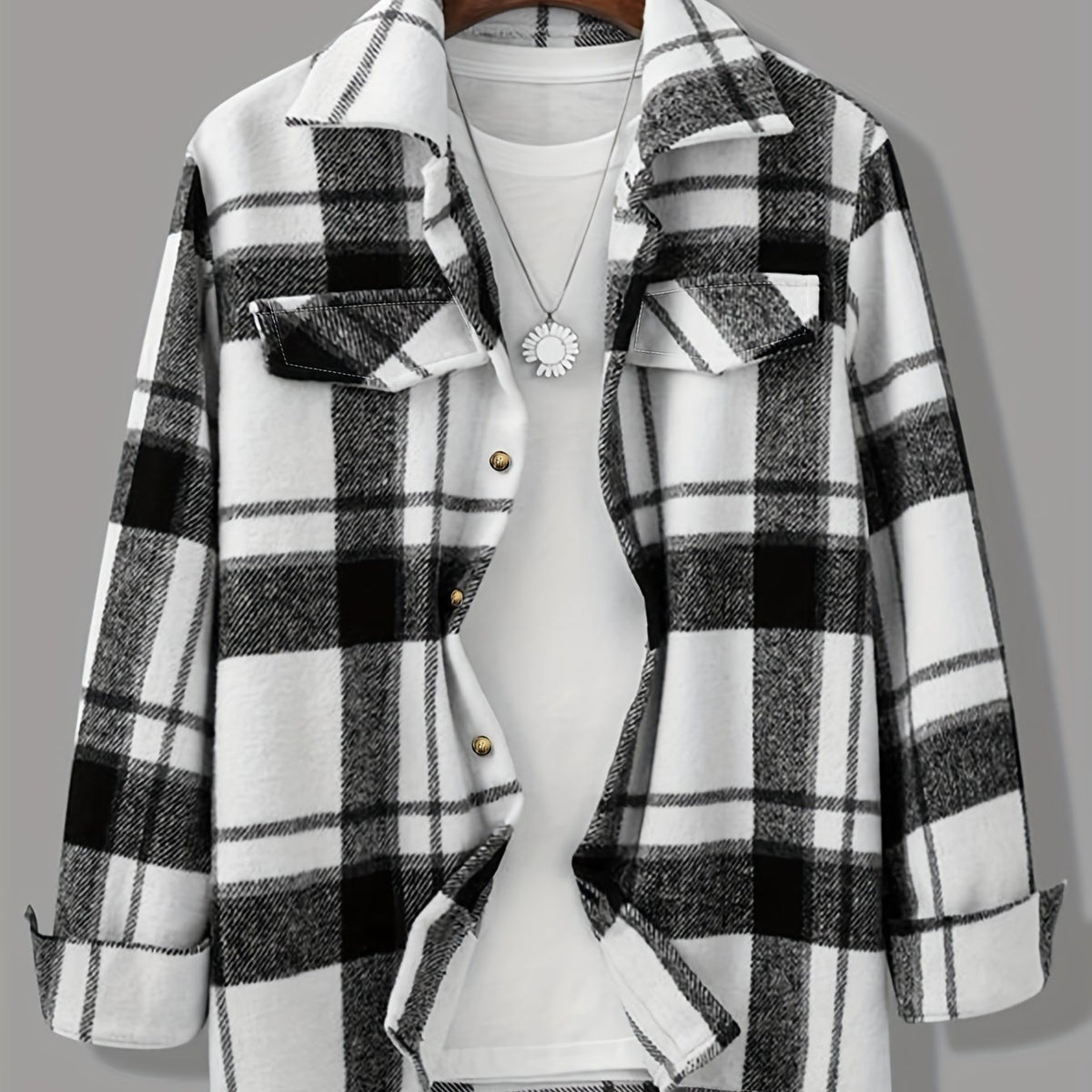 Men's Plaid Button Up Long Sleeve Shirt