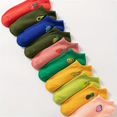 Fruit Print Low Cut Ankle Socks 10 Pairs