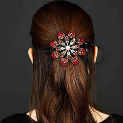 Crystal Rhinestone Barrettes Flower Hair Clips for Women and Girls