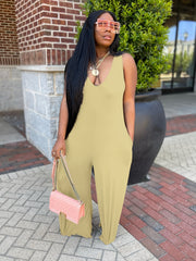 Solid Square Neck Sleeveless Jumpsuit Casual Street Bodycon Jumpsuit