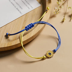 Sunflower Rope Bracelets for Women - Friendship Braided Bracelet