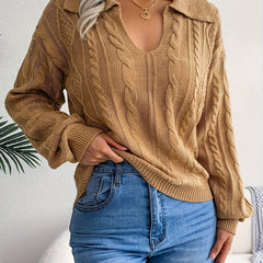 Cable Long Sleeve Pullover Jumper