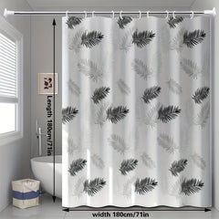 Feather Pattern Shower Curtain, Waterproof, Rust Resistant Grommets